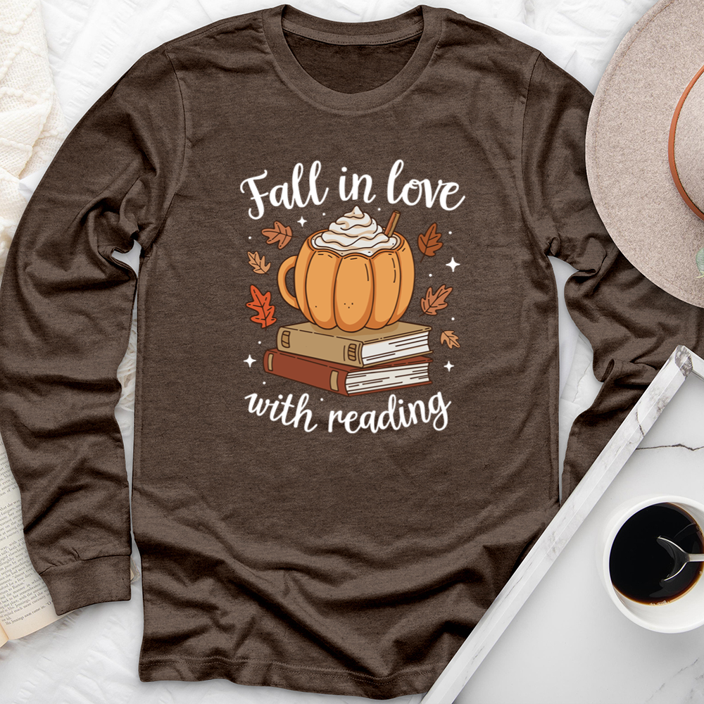 fall in love with reading mug long sleeve unisex tee