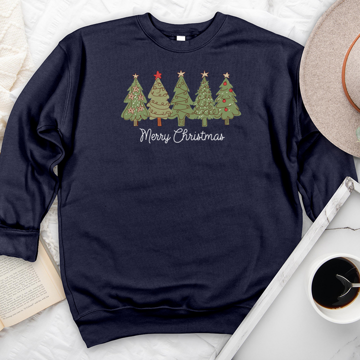 merry christmas trees premium crewneck sweatshirt