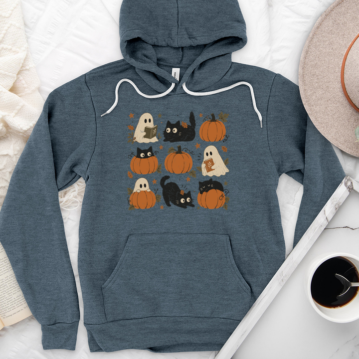 pumpkin cat ghost premium hoodie sweatshirt