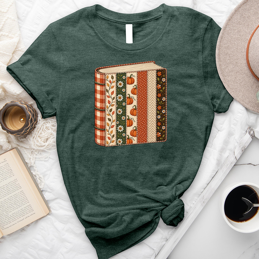 patckwork book unisex tee
