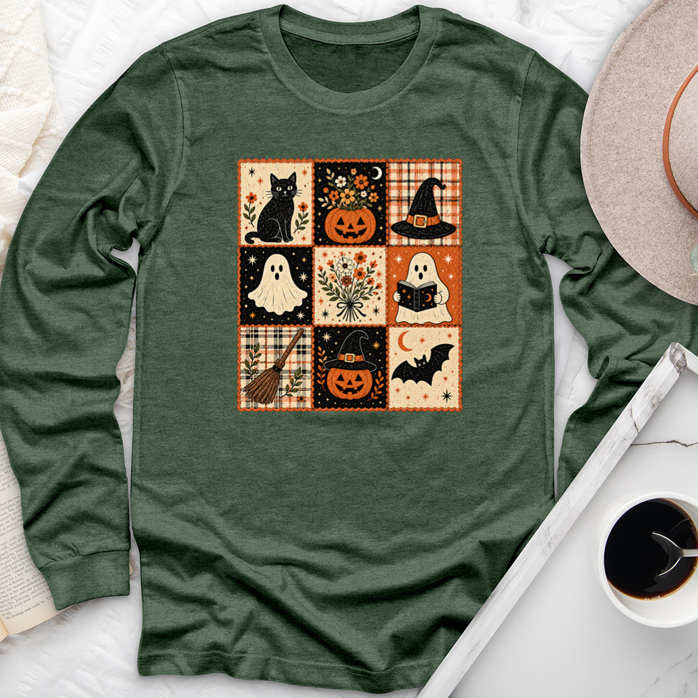 cozy fall grid long sleeve unisex tee