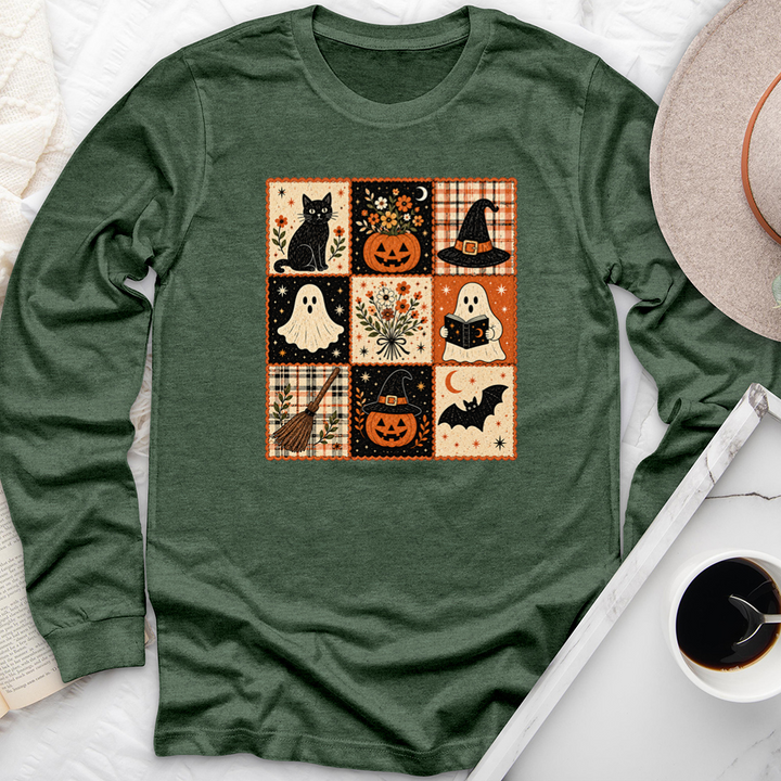 cozy fall grid long sleeve unisex tee