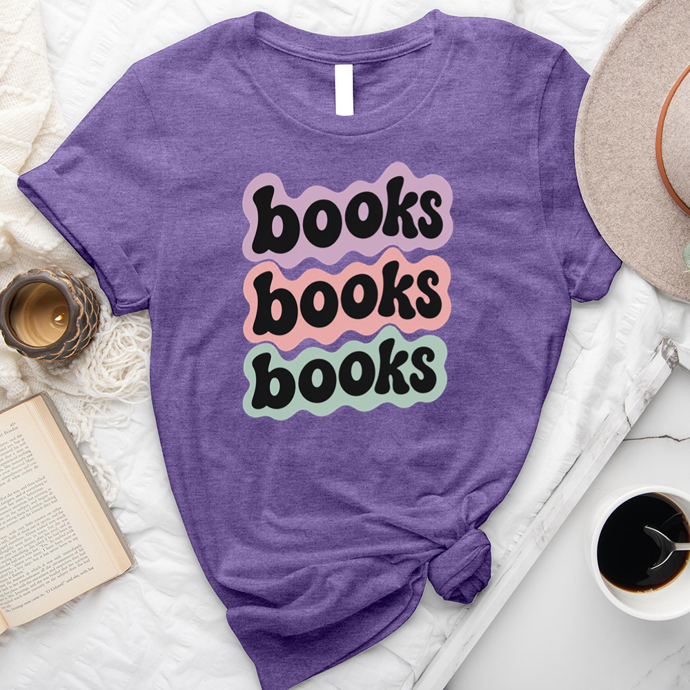 books books books outline unisex tee