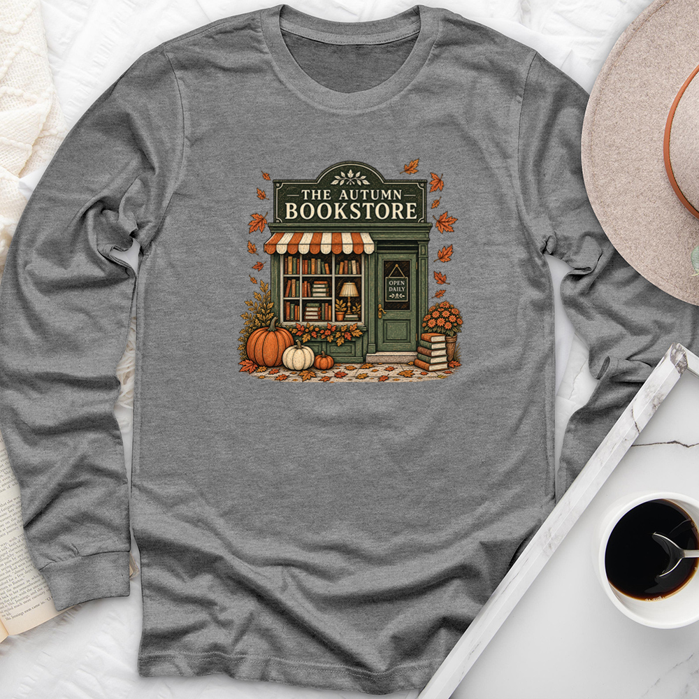 the autumn bookstore long sleeve unisex tee