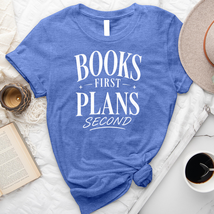 books first plans second unisex tee