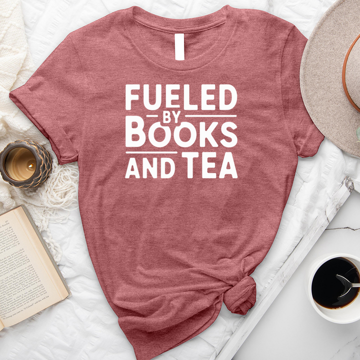 fueled by books and tea unisex tee