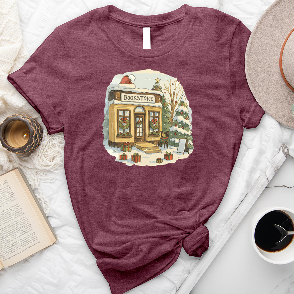 christmas bookstore unisex tee