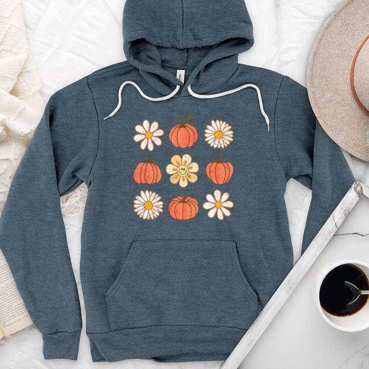 flower pumpkins premium hoodie sweatshirt