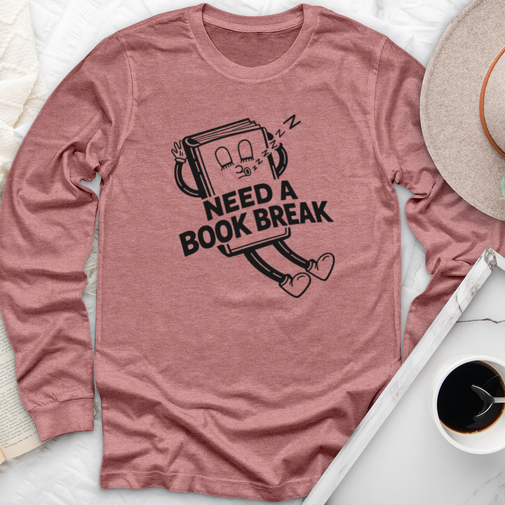 need a book break long sleeve unisex tee
