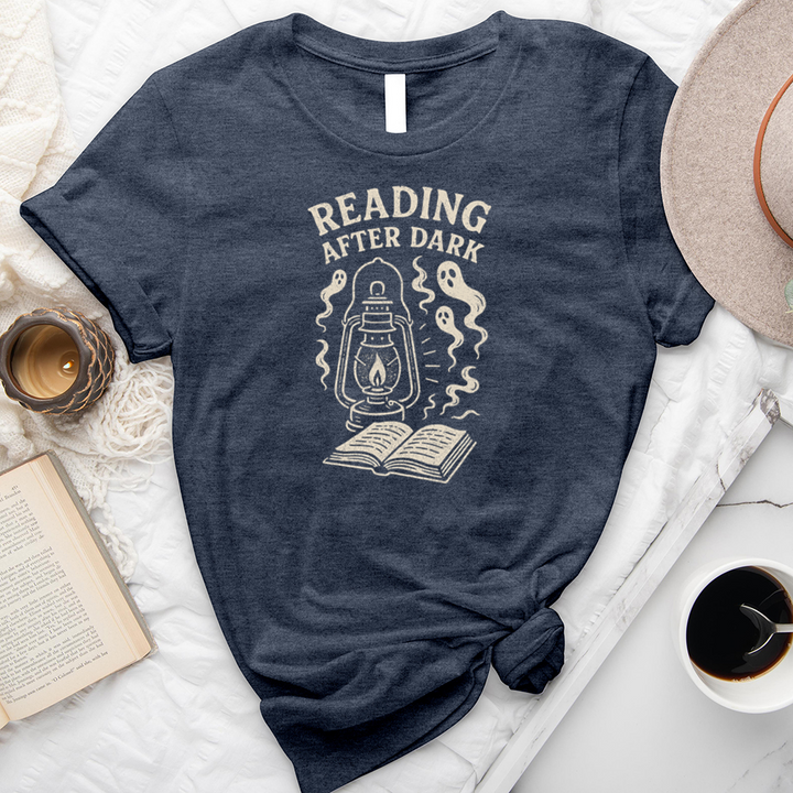 reading after dark unisex tee