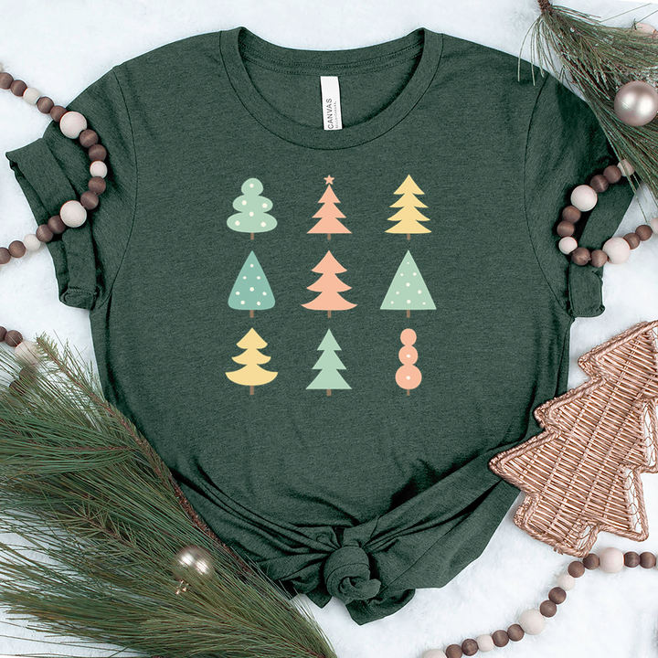 groovy christmas trees unisex tee