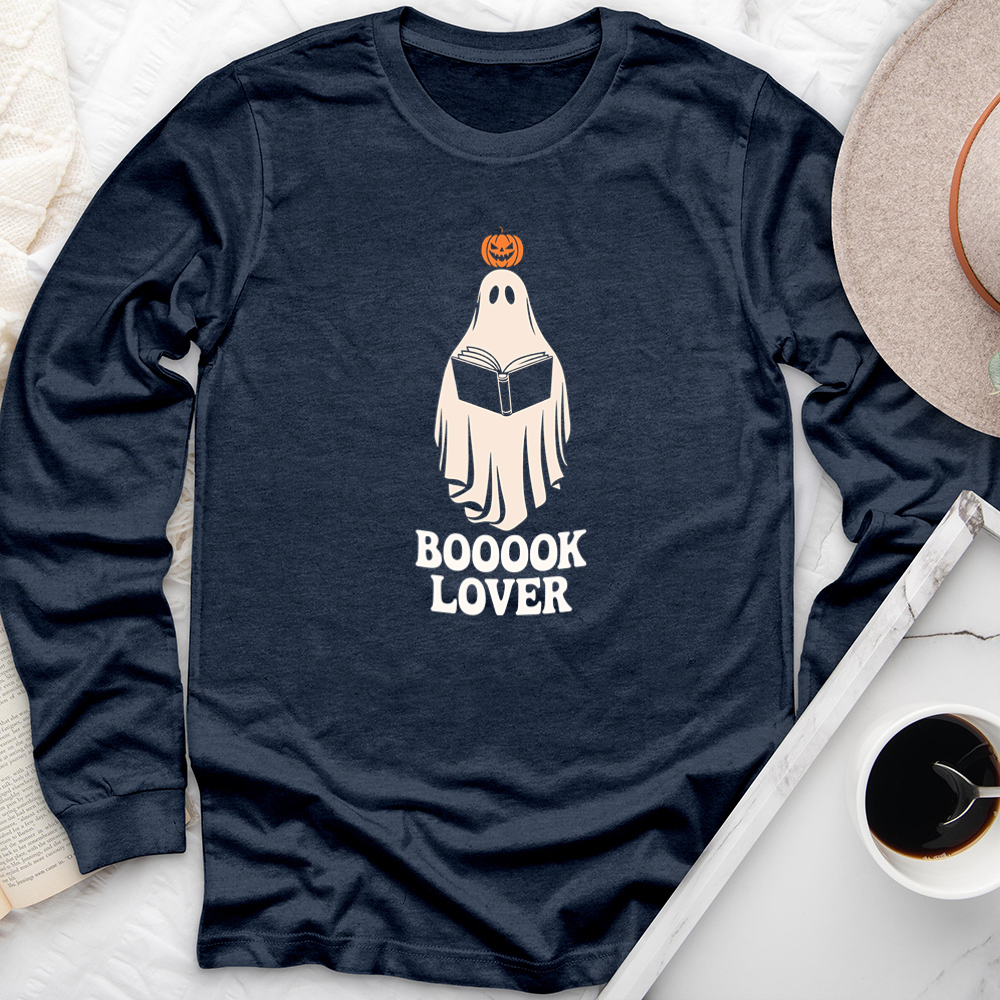 boook lover ghost long sleeve unisex tee