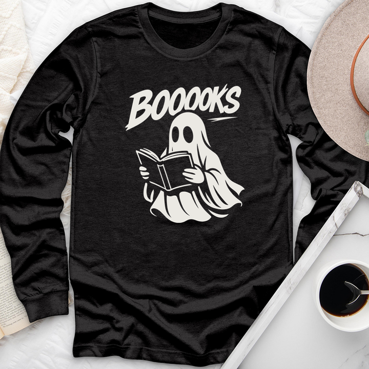 booook loving ghost long sleeve unisex tee