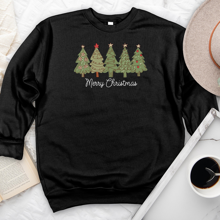 merry christmas trees premium crewneck sweatshirt