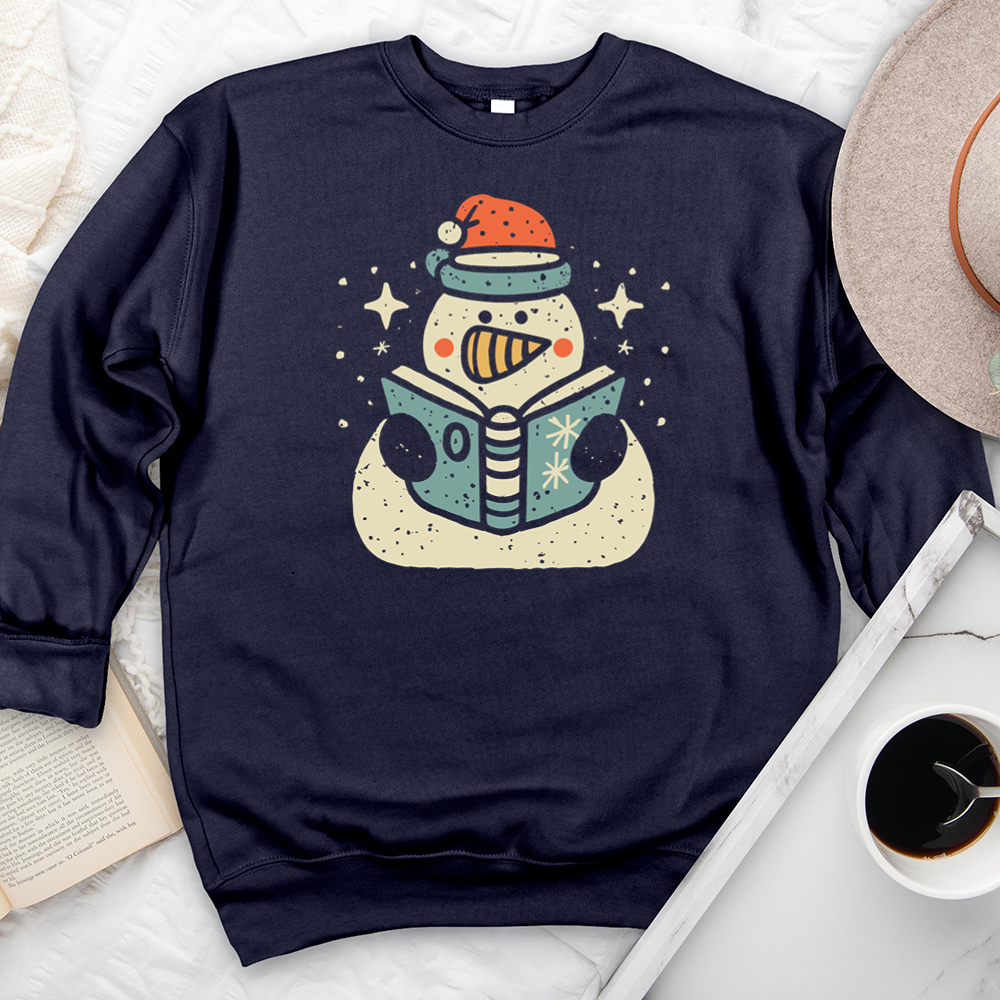 reading snowman premium crewneck sweatshirt