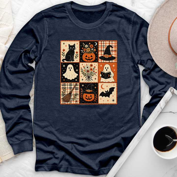 cozy fall grid long sleeve unisex tee