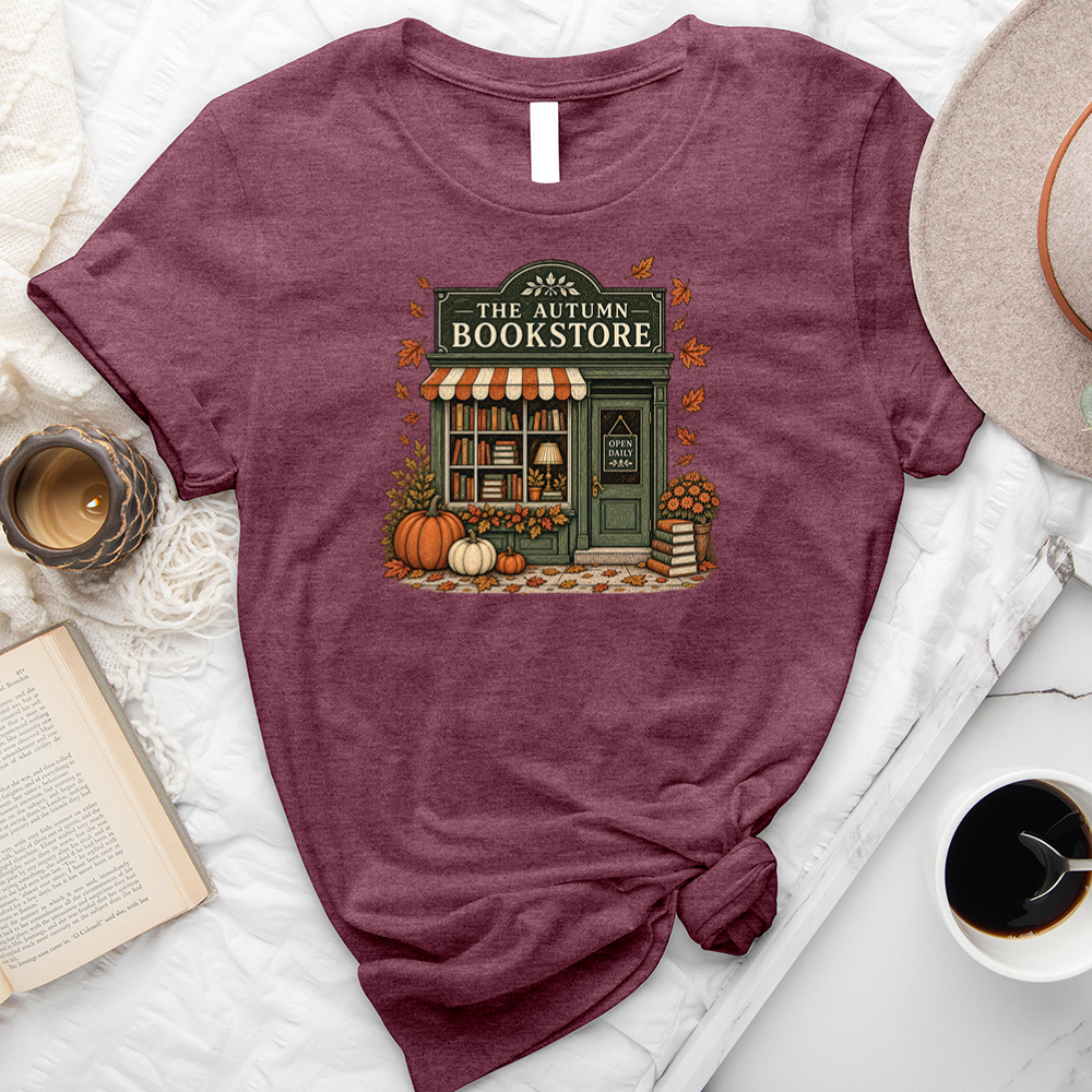 the autumn bookstore unisex tee