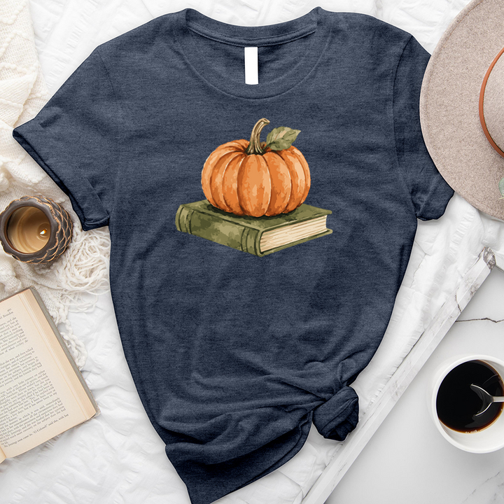 watercolor pumpkin book unisex tee