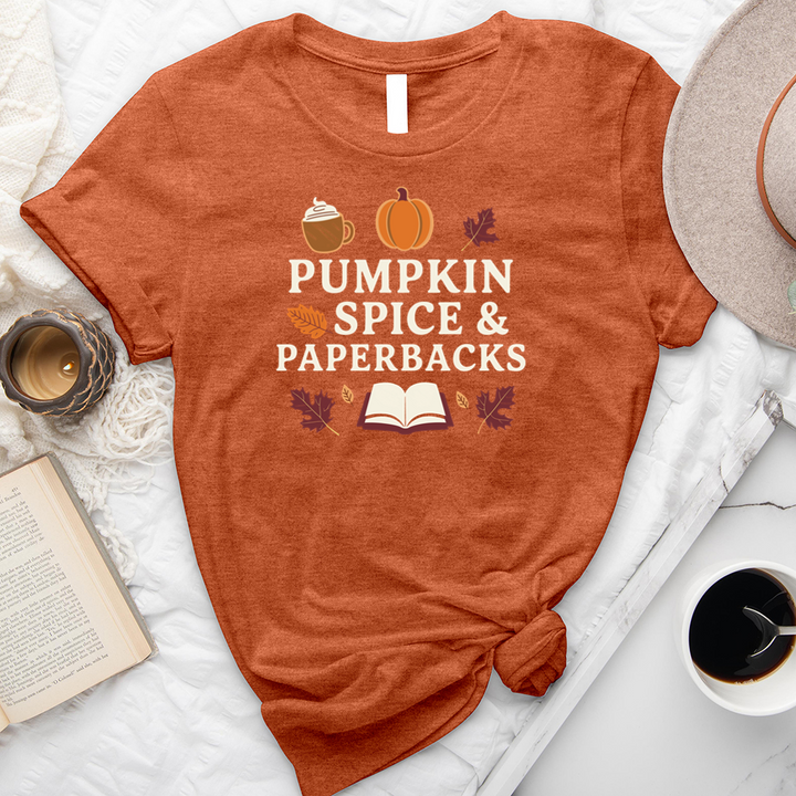 pumpkin spice and paperbacks unisex tee