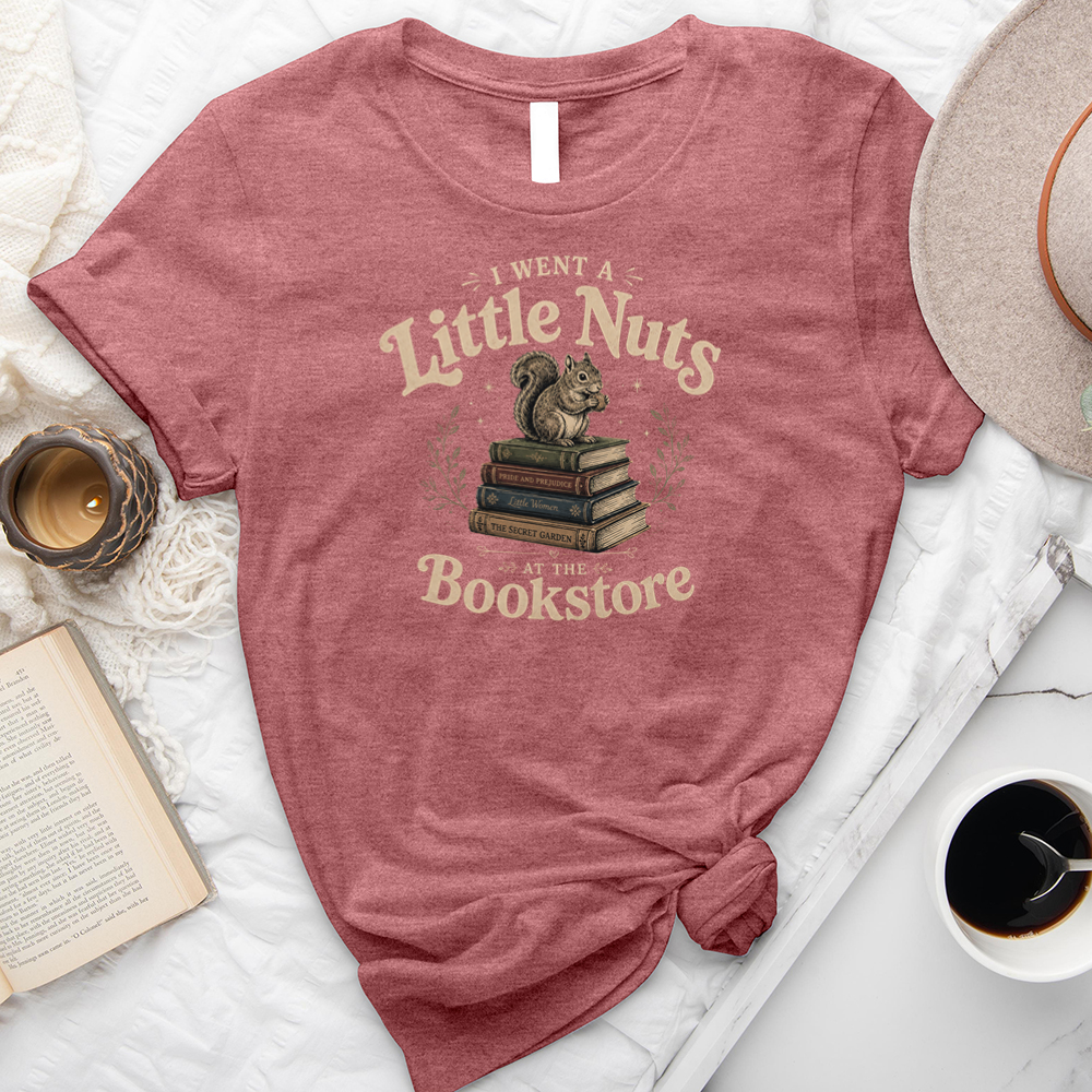nuts at the bookstore unisex tee