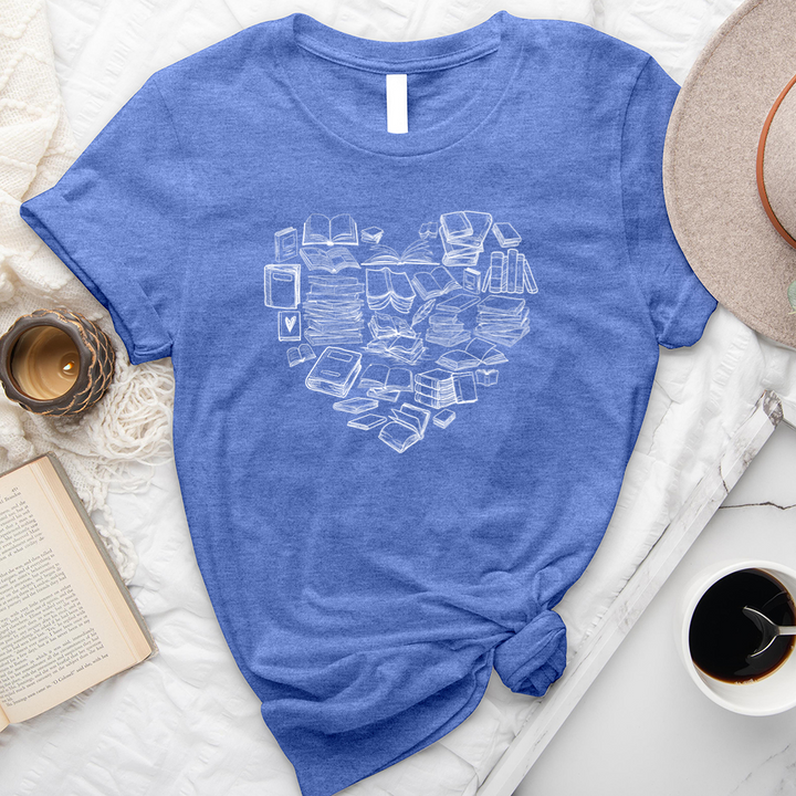 book heart unisex tee