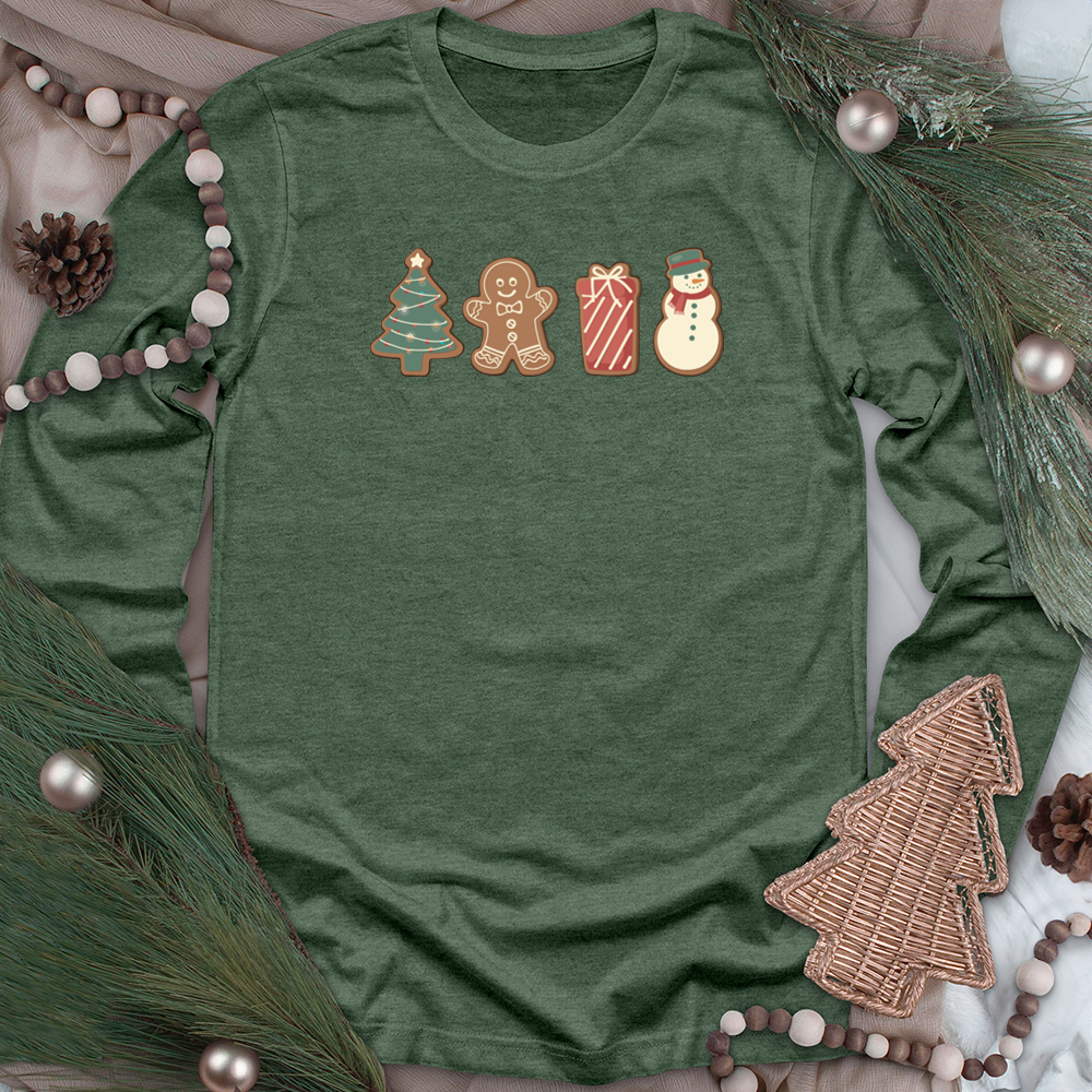 christmas cookies long sleeve unisex tee