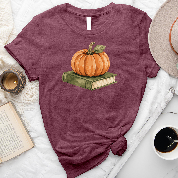 watercolor pumpkin book unisex tee
