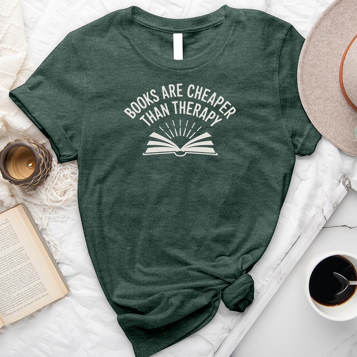books are cheaper than therapy unisex tee