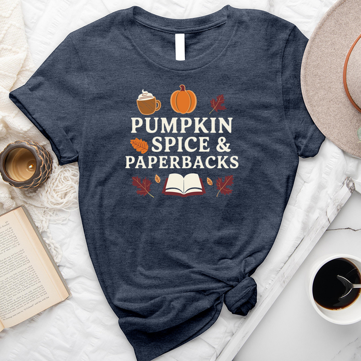 pumpkin spice and paperbacks unisex tee
