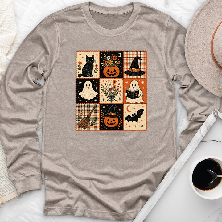 cozy fall grid long sleeve unisex tee