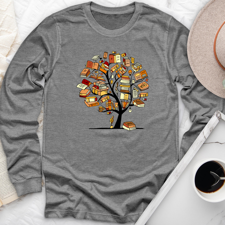book tree unisex long sleeve tee