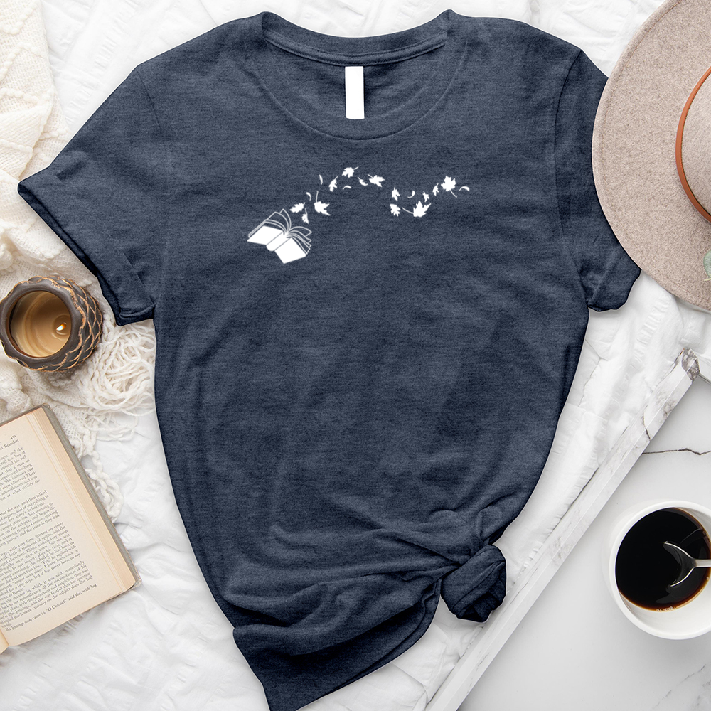 book leaves unisex tee