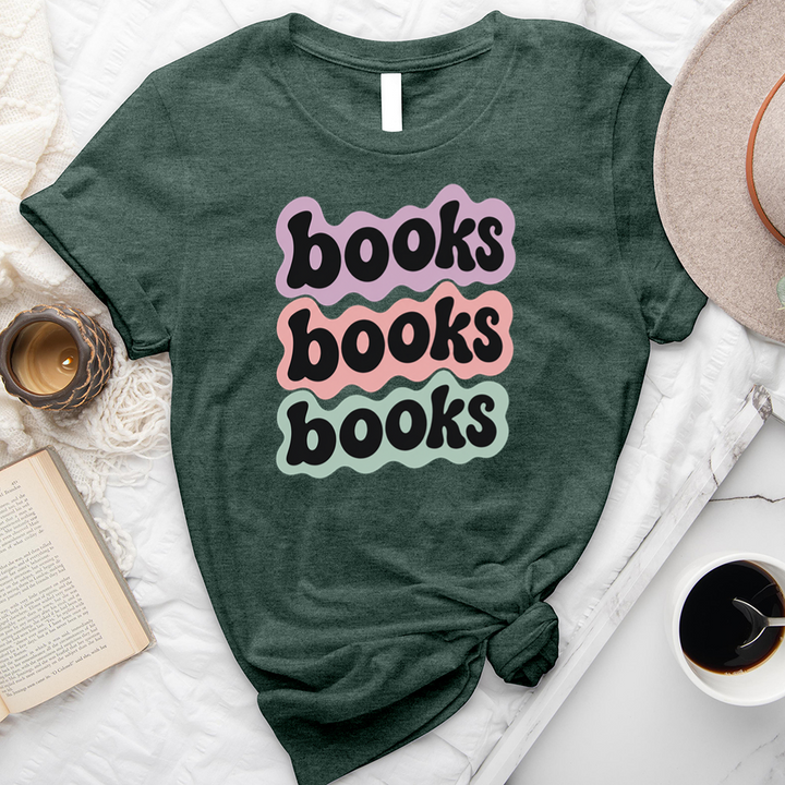 books books books outline unisex tee