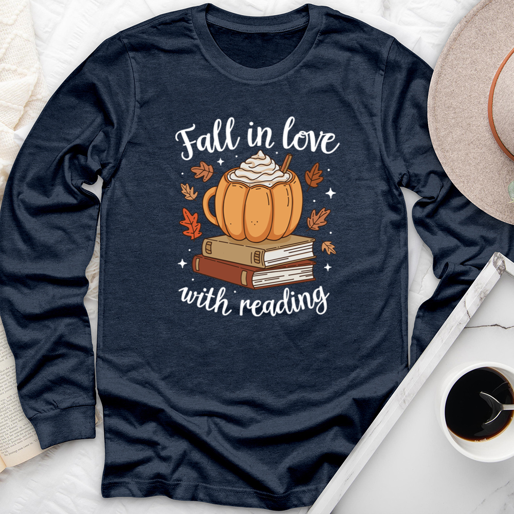 fall in love with reading mug long sleeve unisex tee