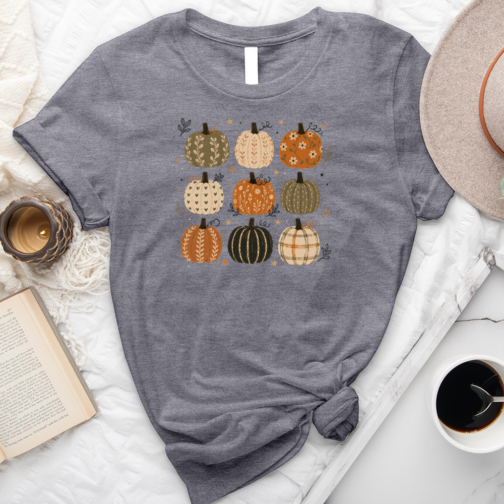 nine pattern pumpkins unisex tee