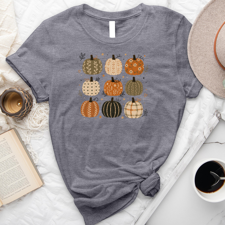 nine pattern pumpkins unisex tee