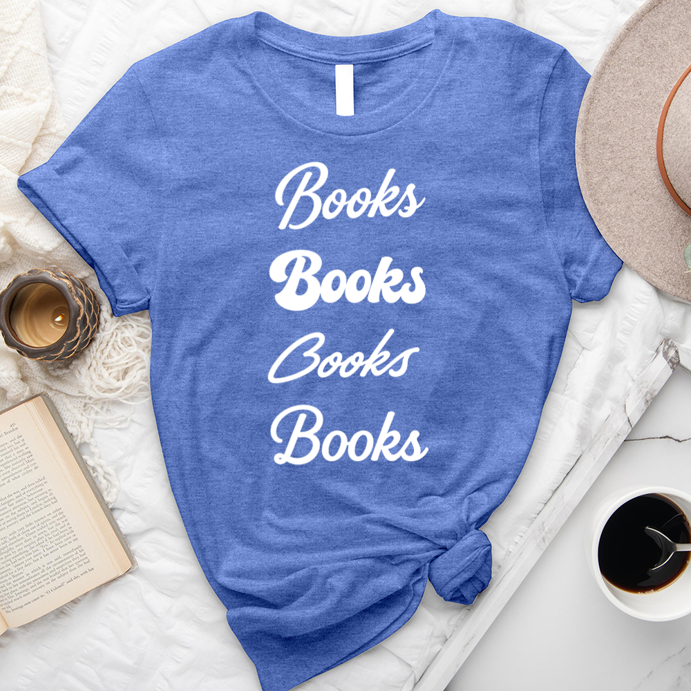 books books books fonts unisex tee