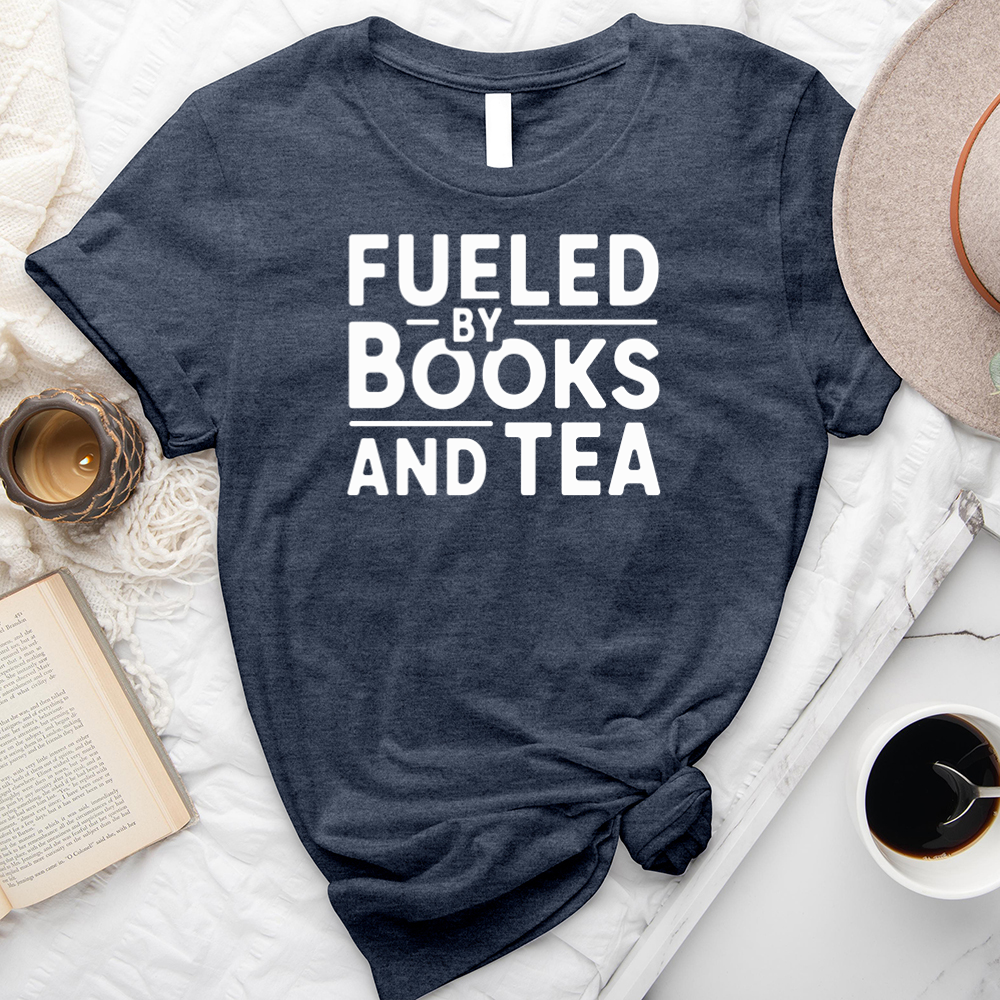 fueled by books and tea unisex tee