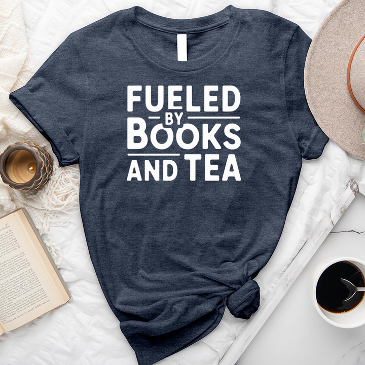 fueled by books and tea unisex tee