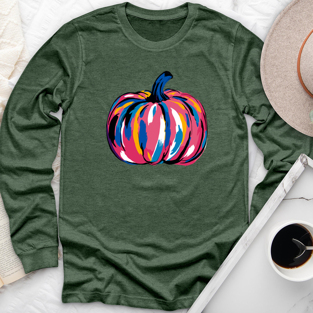watercolor pumpkin long sleeve unisex tee