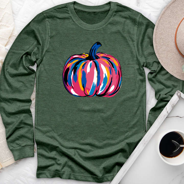 watercolor pumpkin long sleeve unisex tee