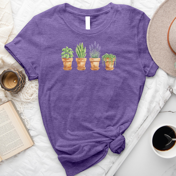 watercolor potted plant pals unisex tee