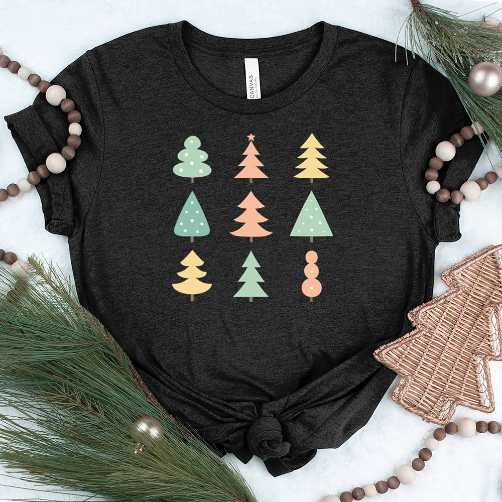 groovy christmas trees unisex tee