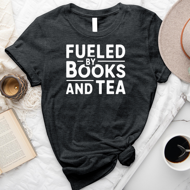 fueled by books and tea unisex tee