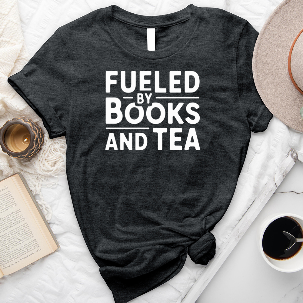 fueled by books and tea unisex tee