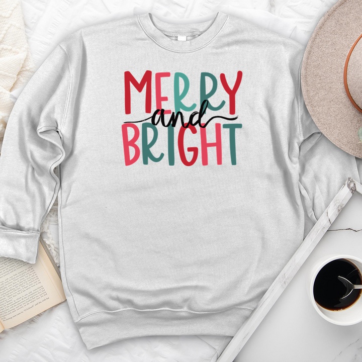 colorful merry and bright premium crewneck sweatshirt