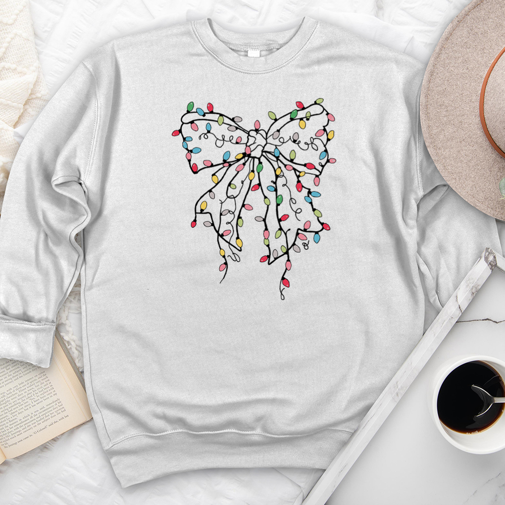 christmas light bow premium crewneck sweatshirt