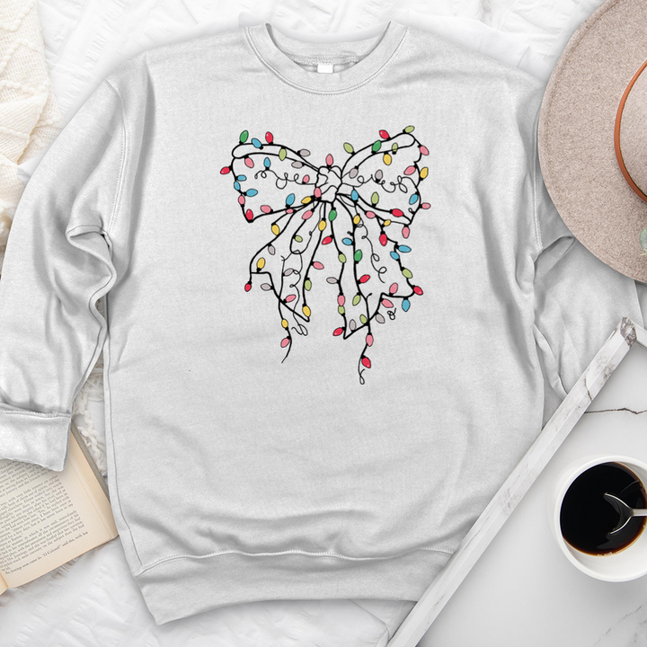 christmas light bow premium crewneck sweatshirt