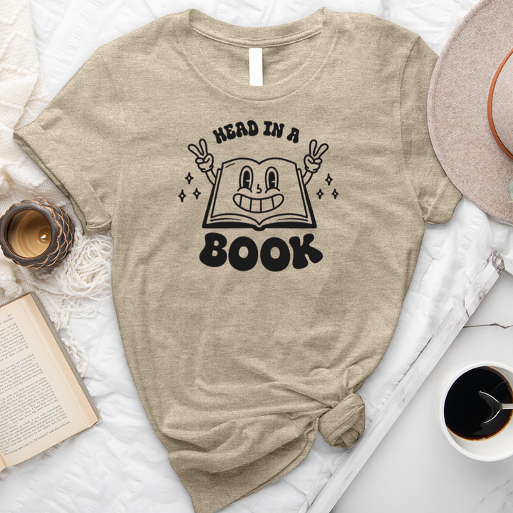 head in a book unisex tee