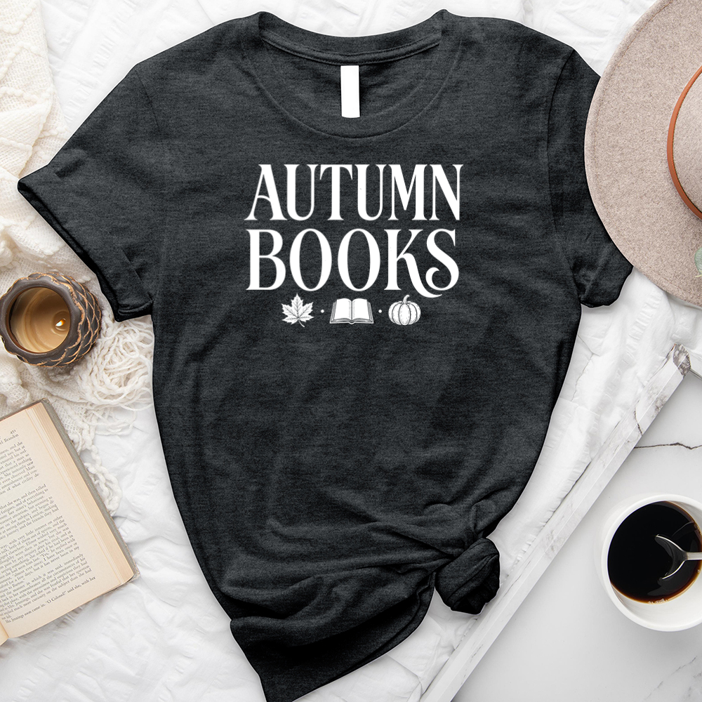 autumn books icons unisex tee